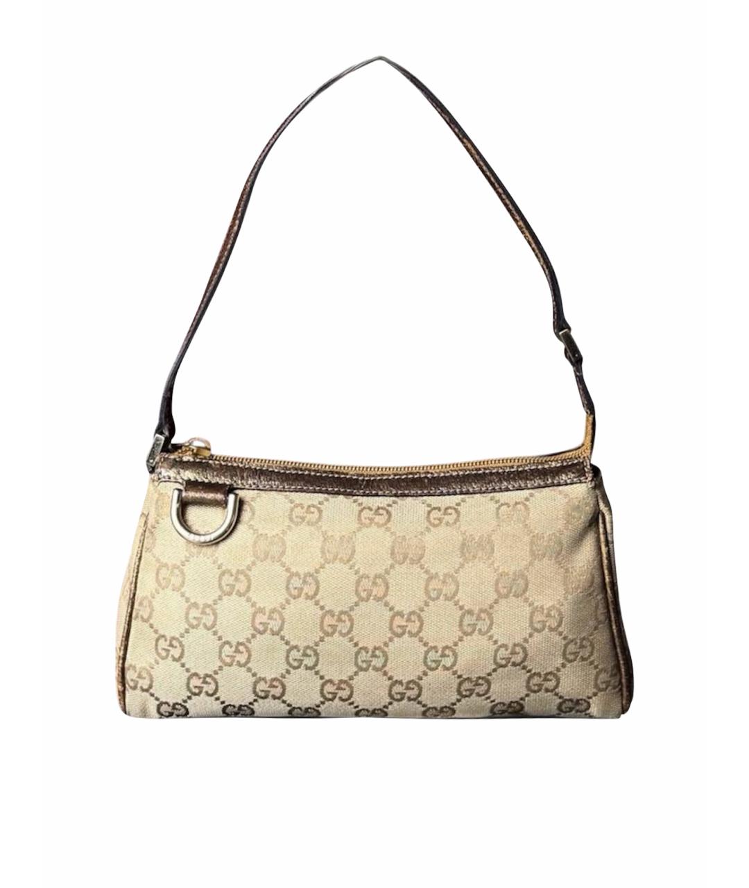 GUCCI Бежевая тканевая сумка с короткими ручками, фото 1