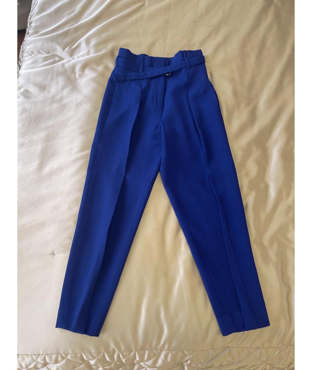 3.1 PHILLIP LIM Синие вискозные прямые брюки, фото 7