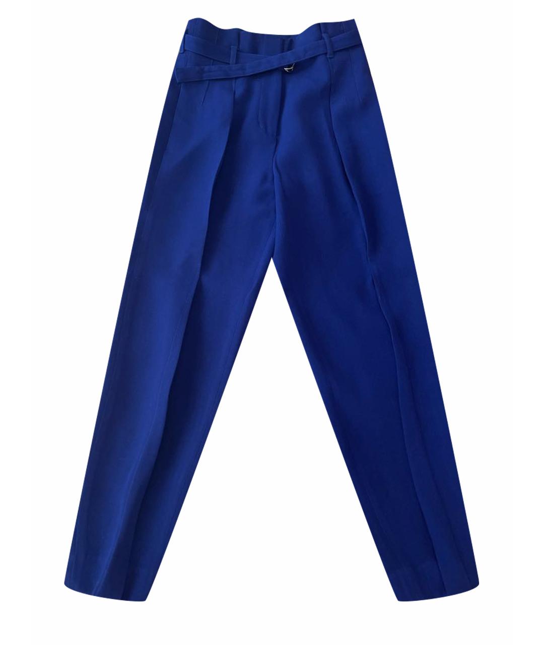 3.1 PHILLIP LIM Синие вискозные прямые брюки, фото 1