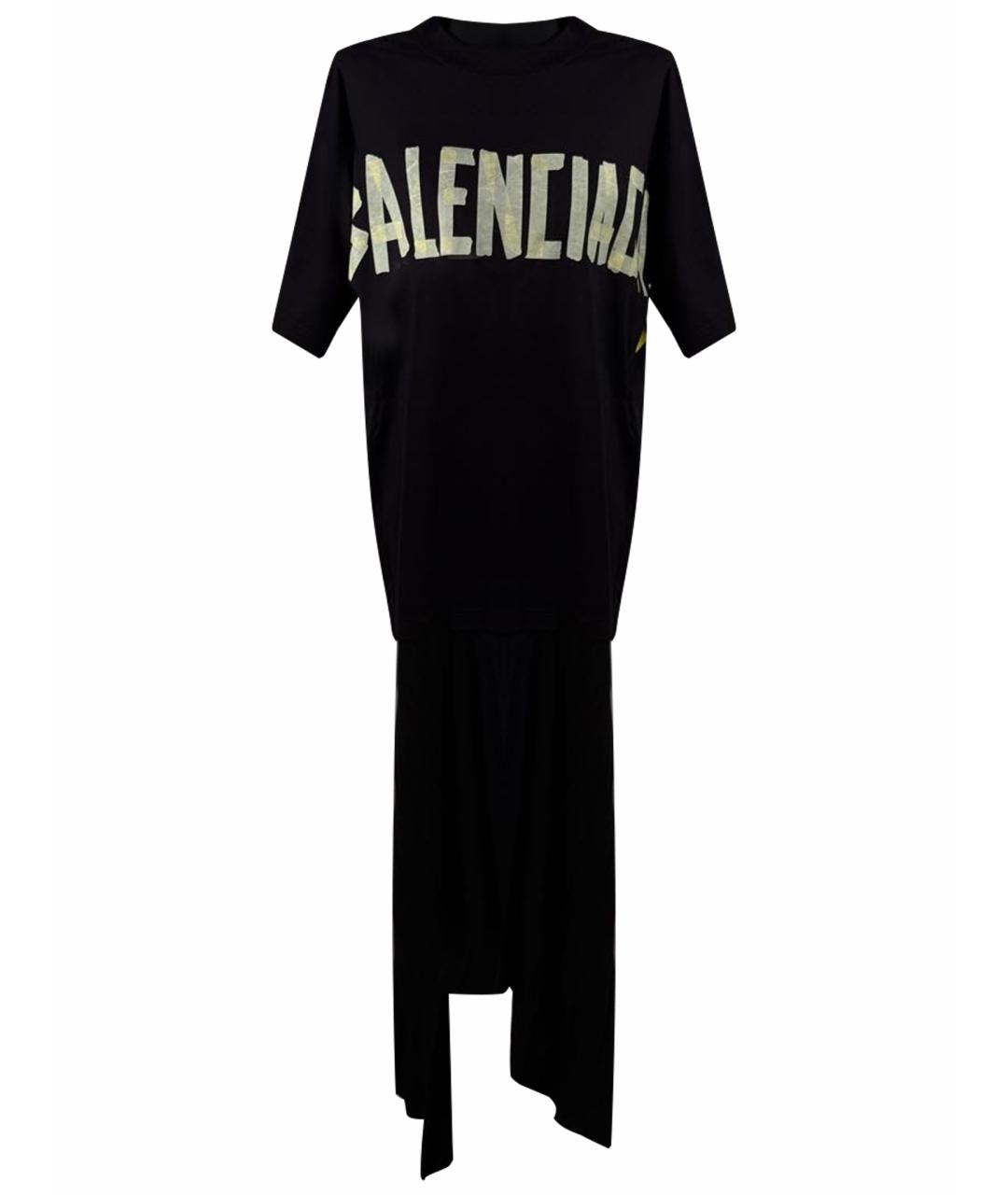 BALENCIAGA Черное хлопковое повседневное платье, фото 1