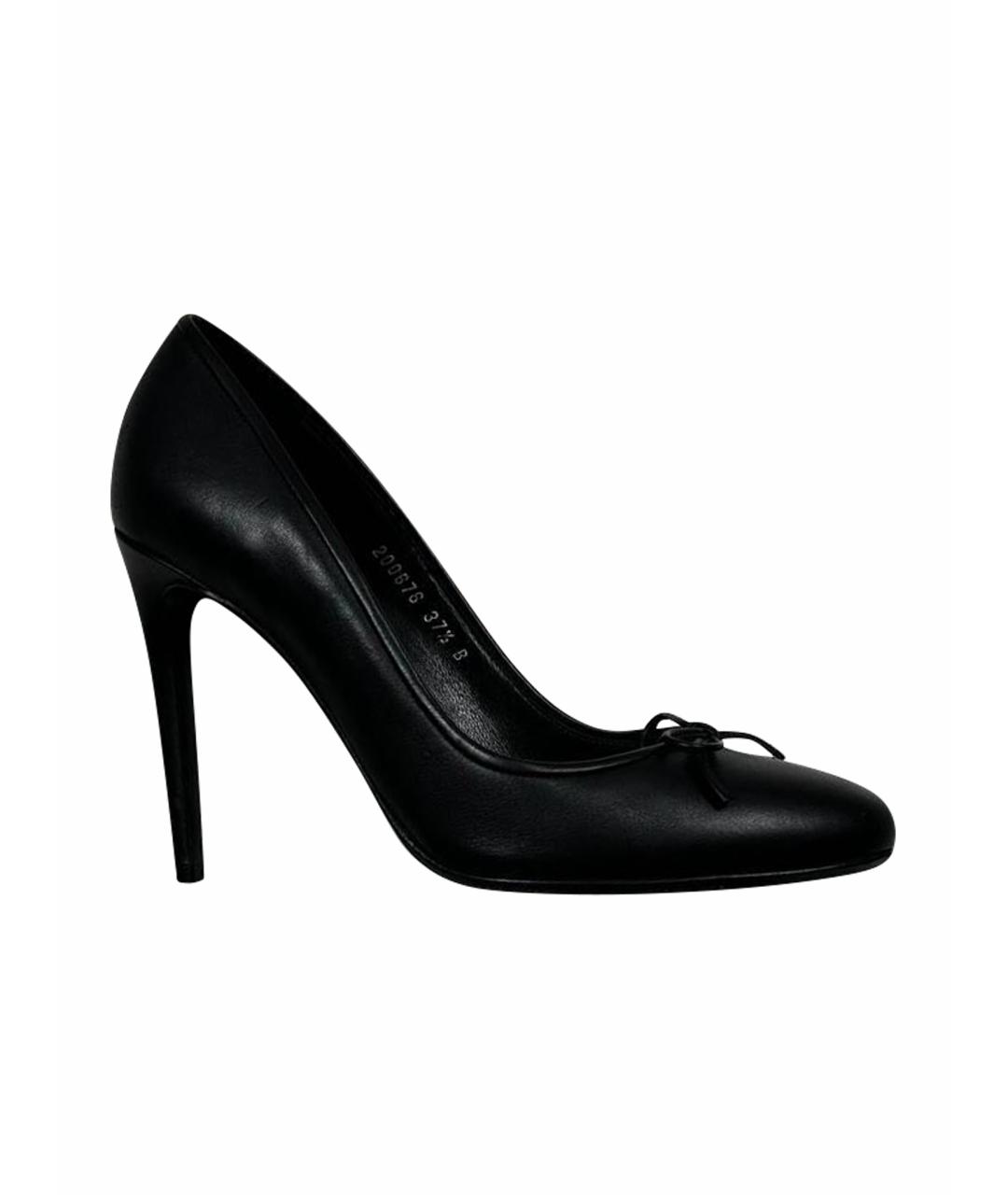 RALPH LAUREN PURPLE LABEL Черные кожаные туфли, фото 1