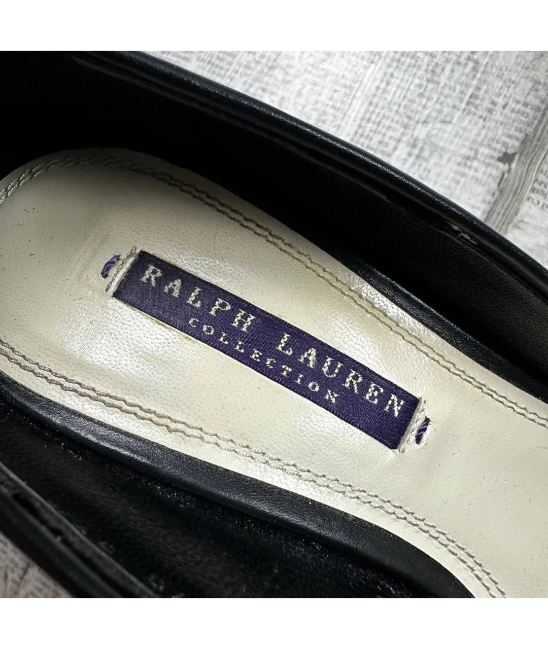 RALPH LAUREN PURPLE LABEL Черные кожаные туфли, фото 6