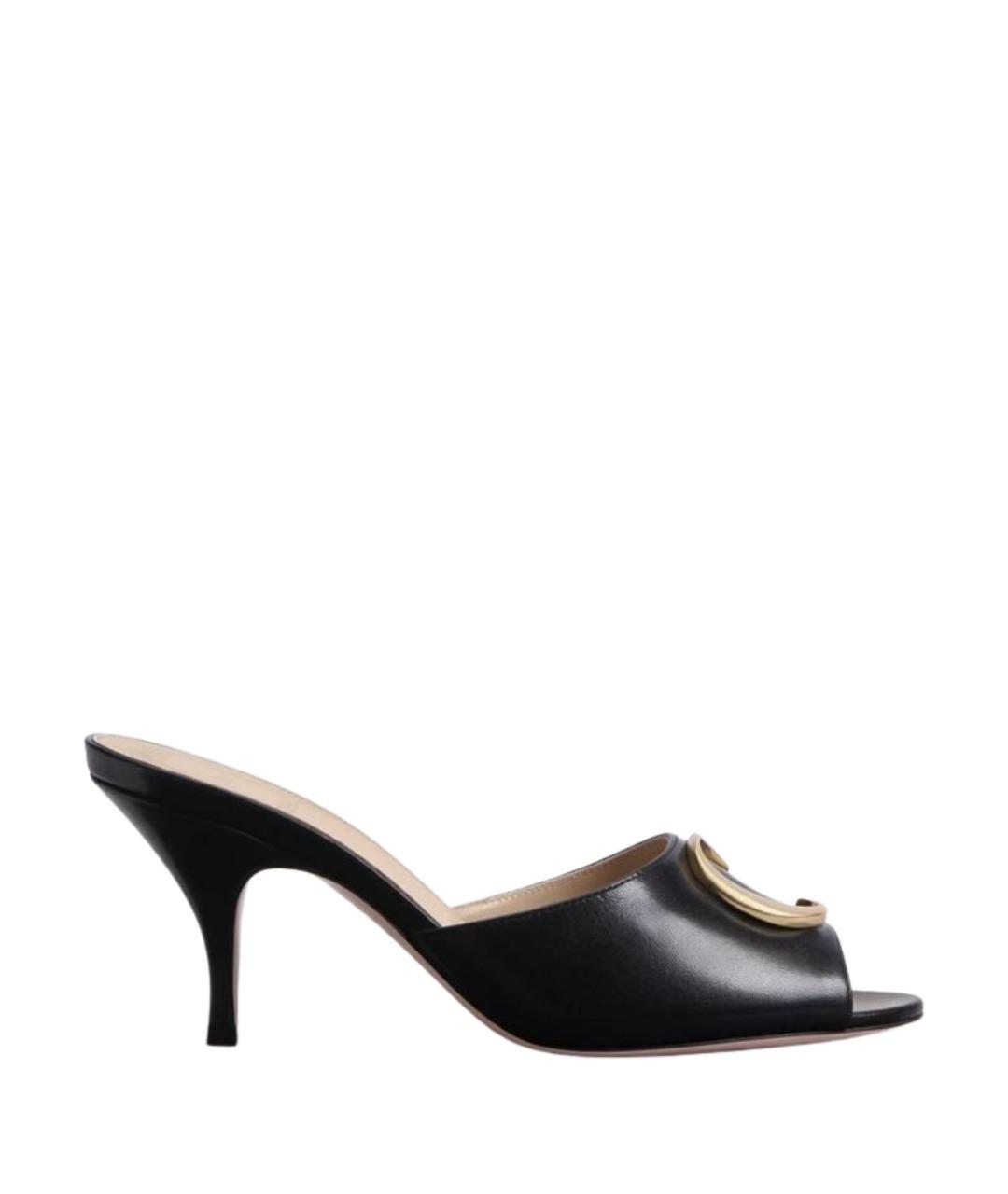 CHRISTIAN DIOR Черные кожаные мюли, фото 1