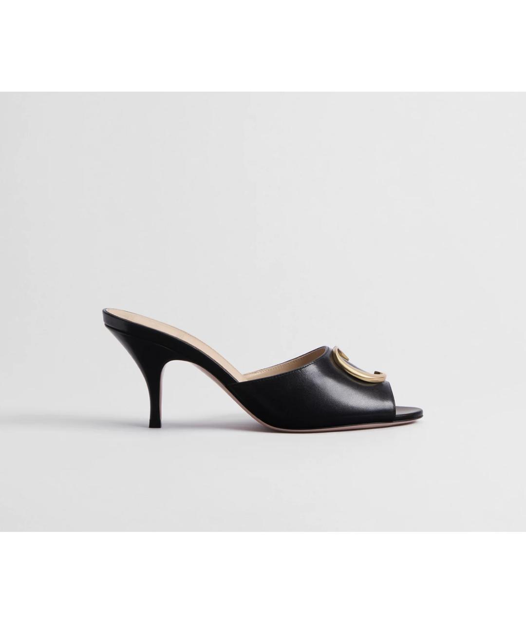 CHRISTIAN DIOR Черные кожаные мюли, фото 5