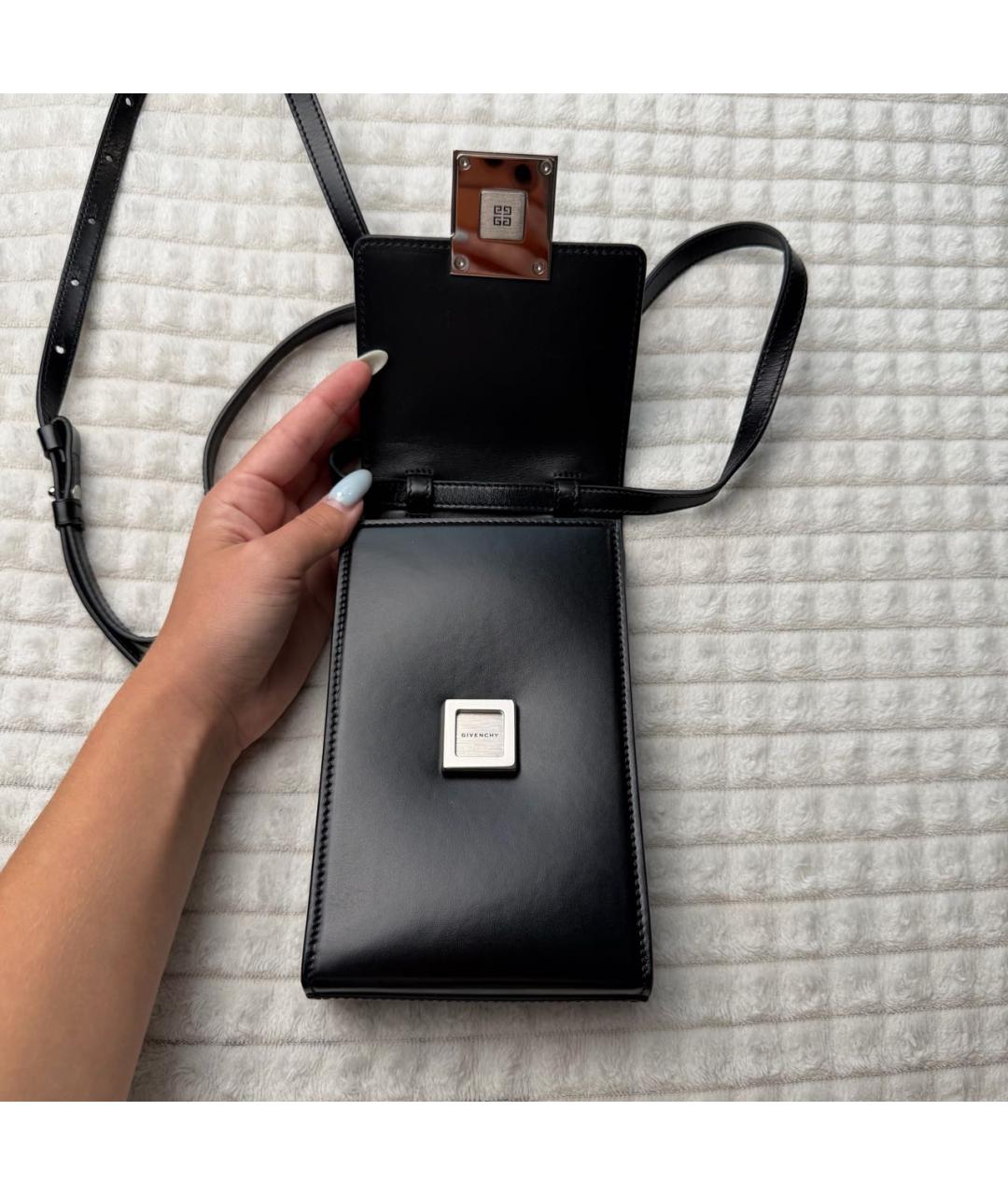 GIVENCHY Черная сумка через плечо из кожи аллигатора, фото 6