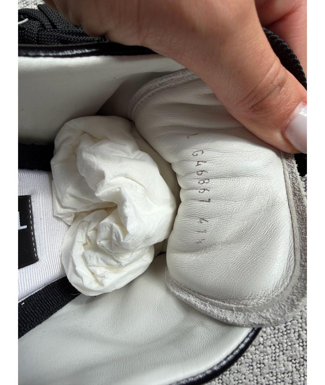 CHANEL Черные кожаные кроссовки, фото 4