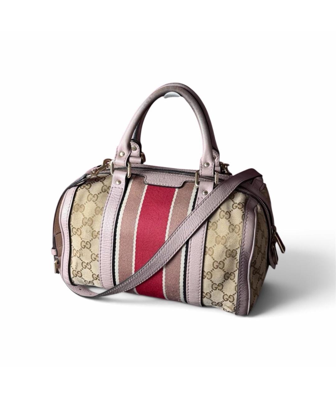 GUCCI Бежевая тканевая сумка с короткими ручками, фото 2