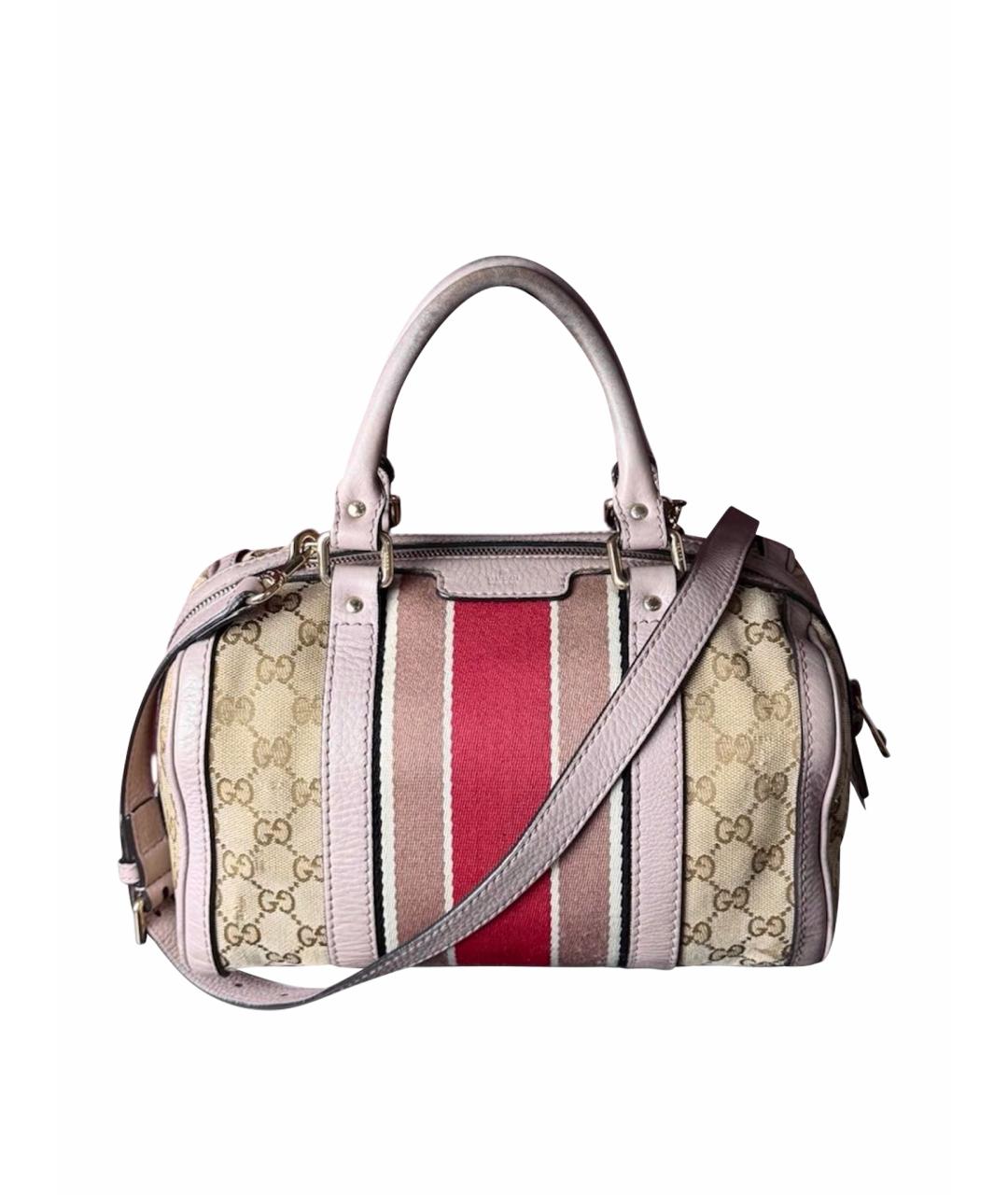 GUCCI Бежевая тканевая сумка с короткими ручками, фото 1