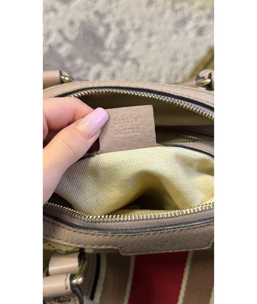 GUCCI Бежевая тканевая сумка с короткими ручками, фото 6