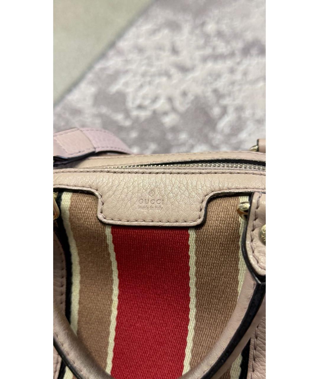 GUCCI Бежевая тканевая сумка с короткими ручками, фото 4