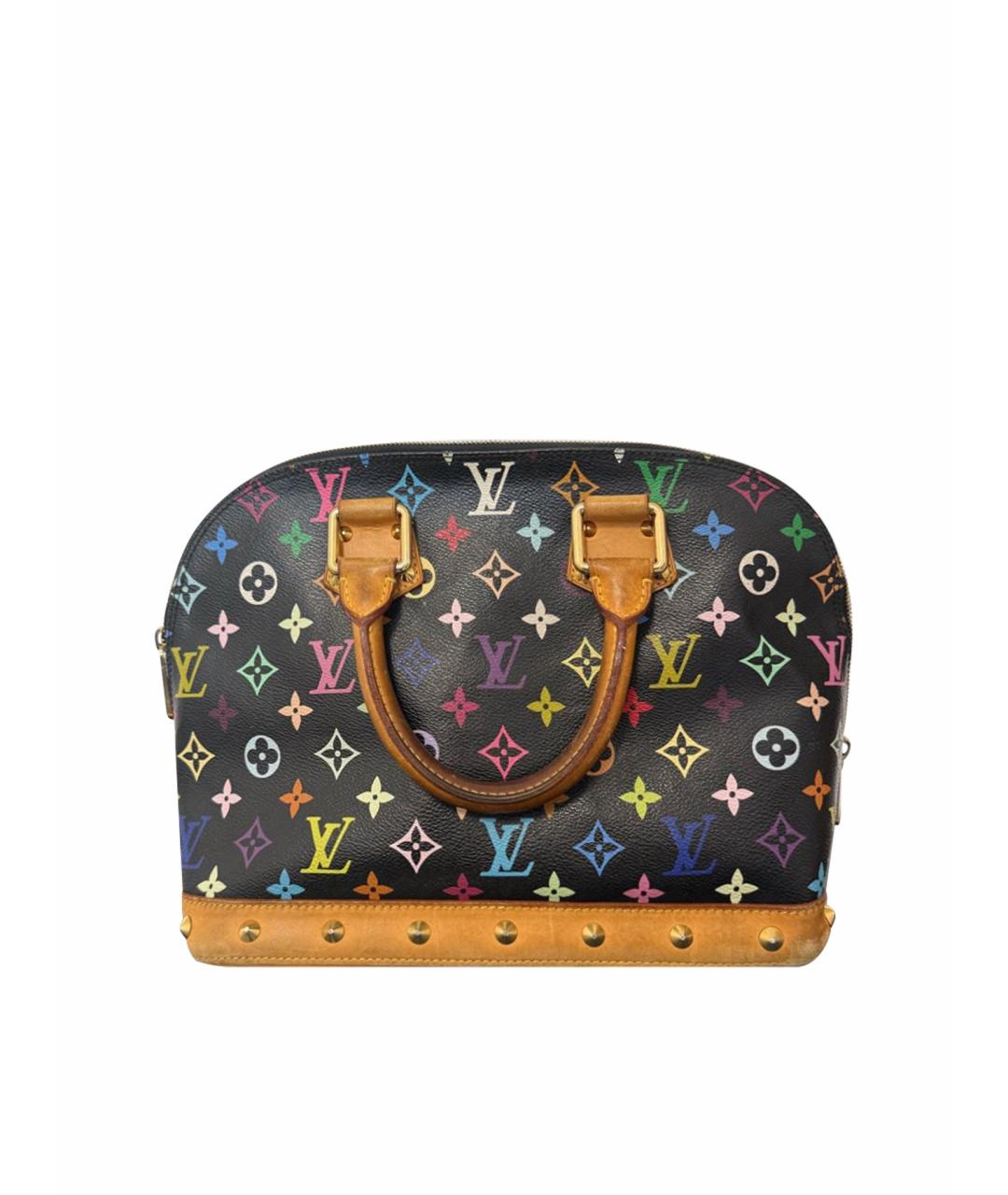 LOUIS VUITTON Черная кожаная сумка с короткими ручками, фото 1