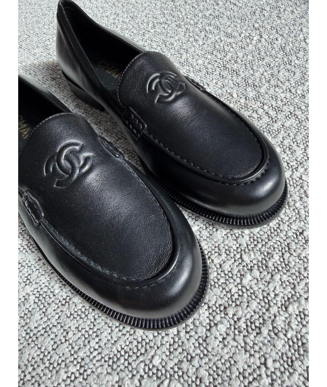 CHANEL Черные кожаные мокасины, фото 7
