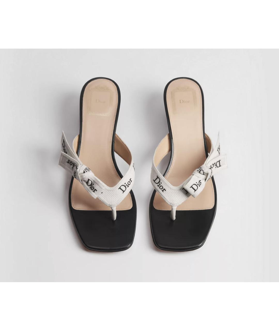 CHRISTIAN DIOR Черные кожаные мюли, фото 4