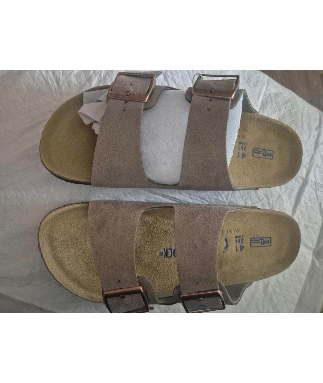 BIRKENSTOCK Серые замшевые сандалии, фото 2