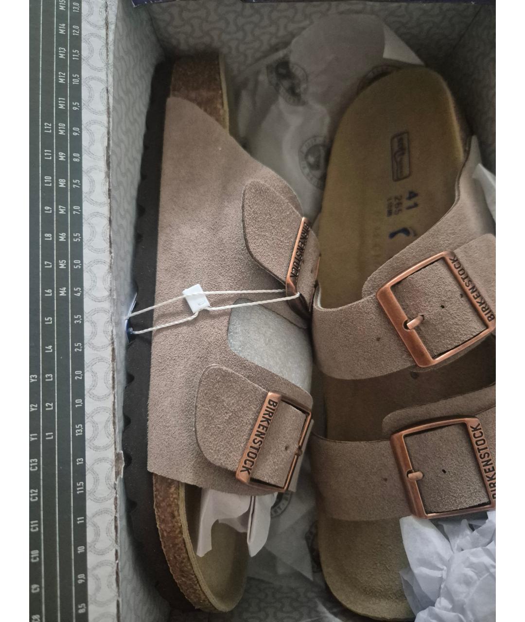 BIRKENSTOCK Серые замшевые сандалии, фото 7