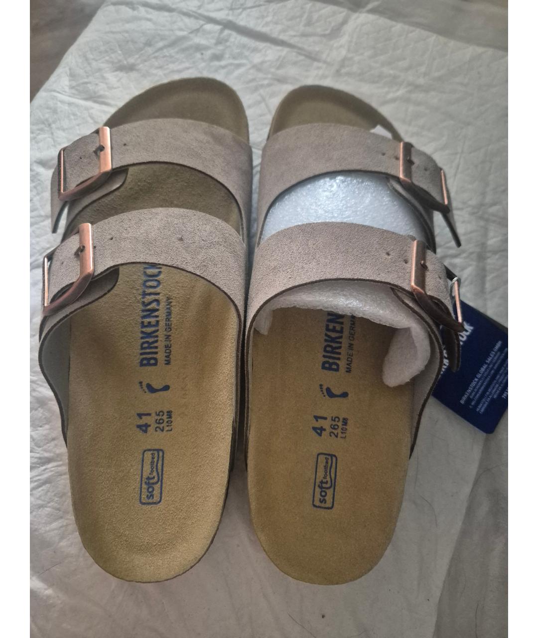 BIRKENSTOCK Серые замшевые сандалии, фото 3