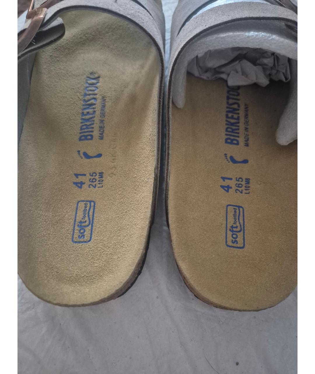 BIRKENSTOCK Серые замшевые сандалии, фото 4