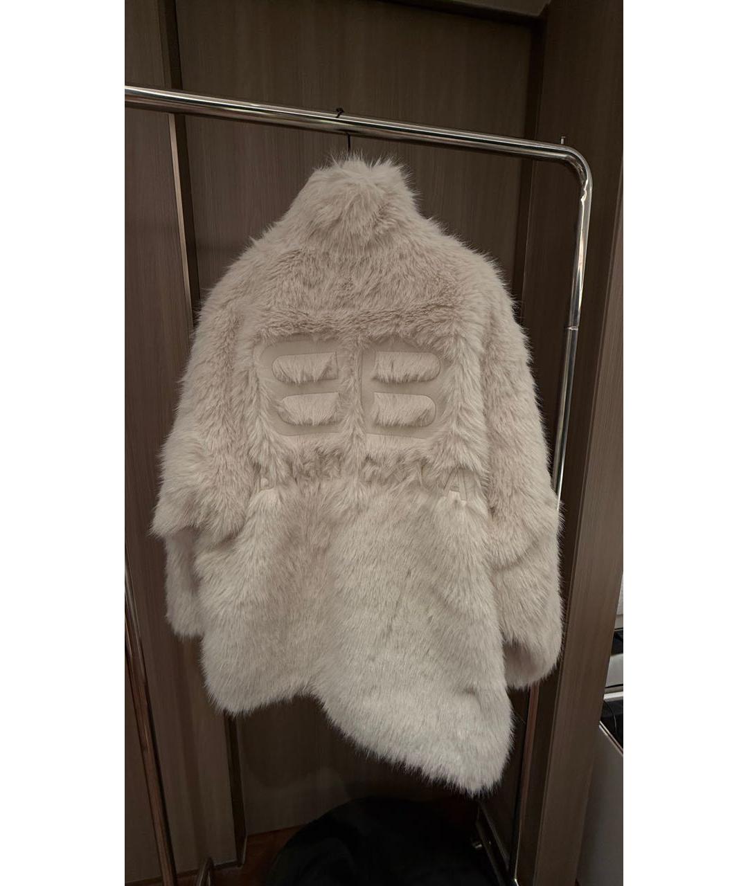 BALENCIAGA Белая полиэстеровая шуба, фото 2