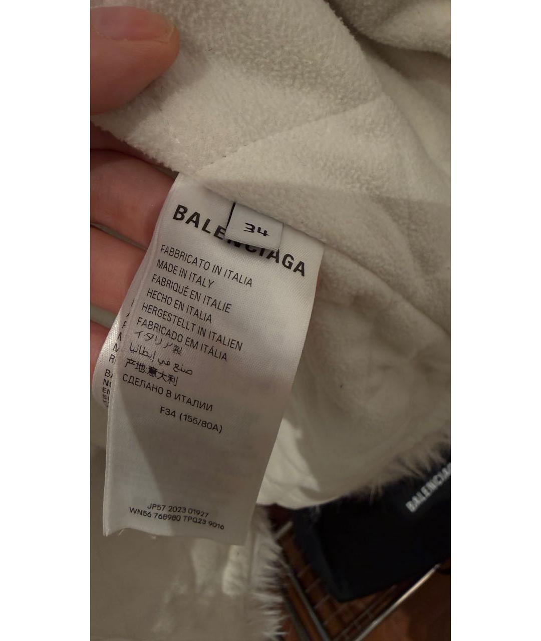 BALENCIAGA Белая полиэстеровая шуба, фото 4