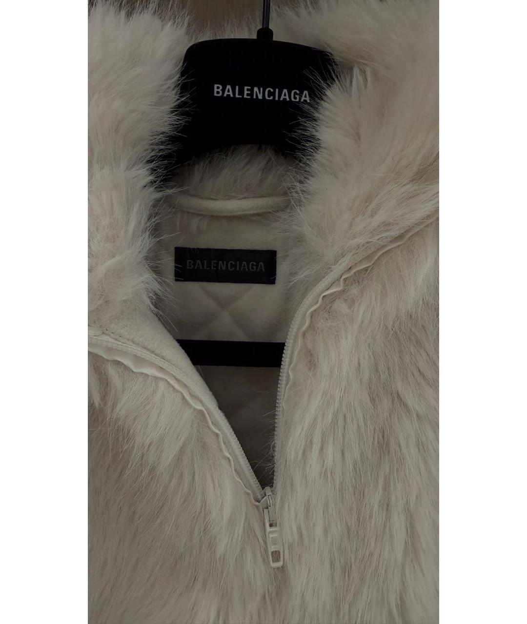 BALENCIAGA Белая полиэстеровая шуба, фото 3