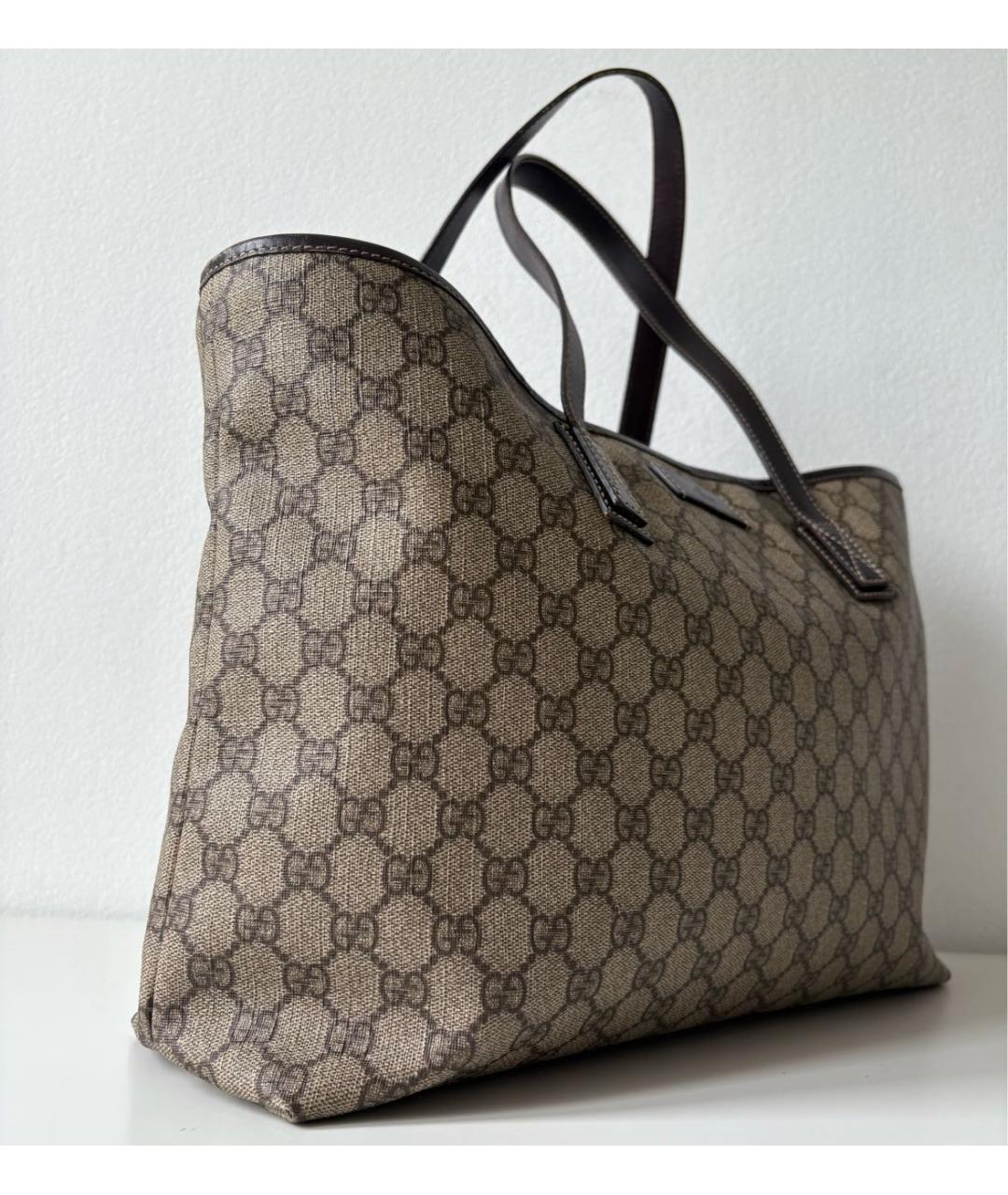 GUCCI Бежевая сумка тоут из канвы, фото 2