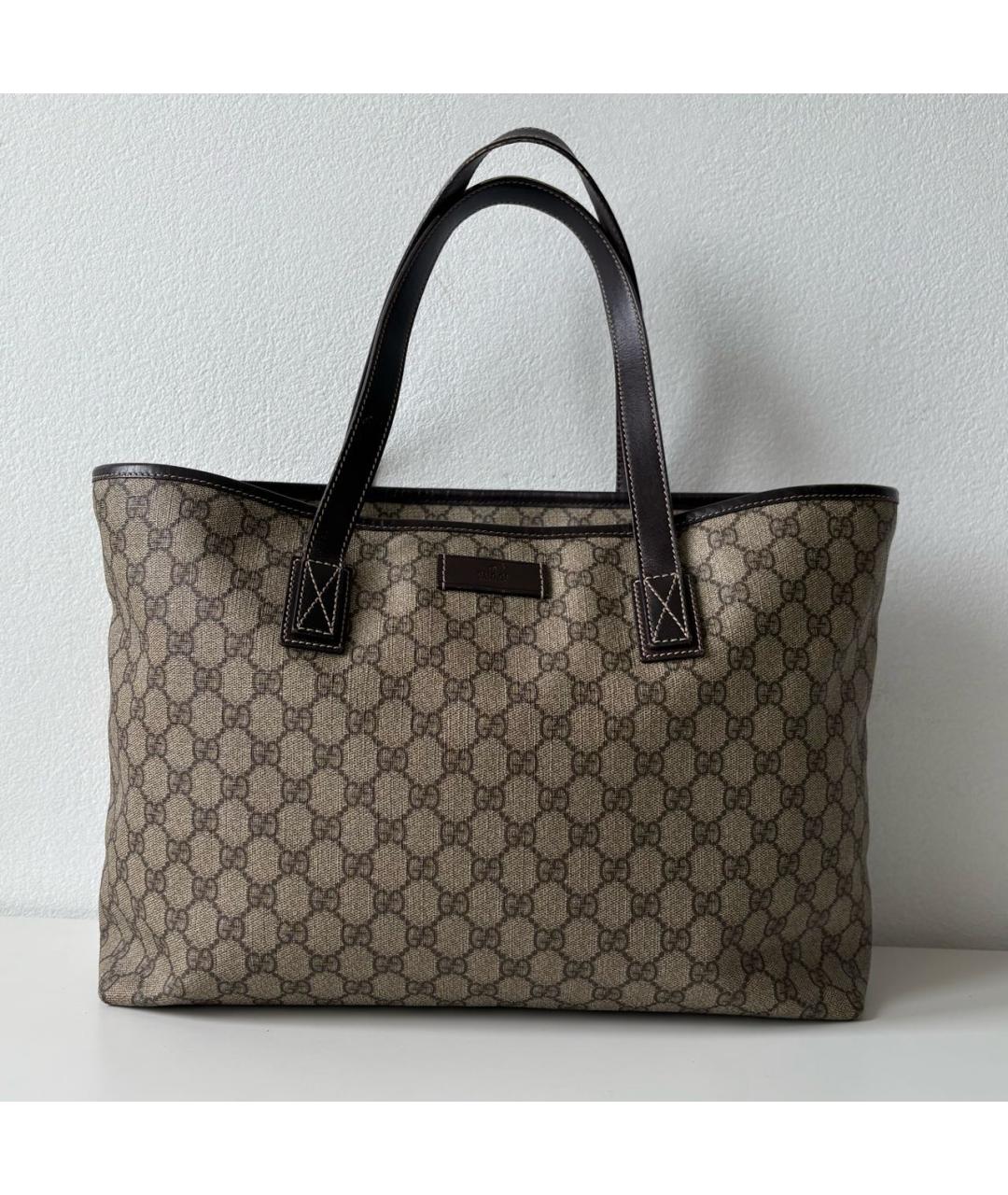 GUCCI Бежевая сумка тоут из канвы, фото 8