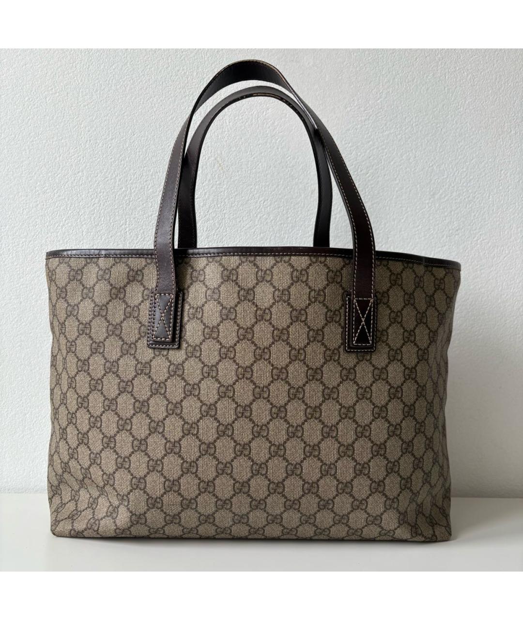 GUCCI Бежевая сумка тоут из канвы, фото 3