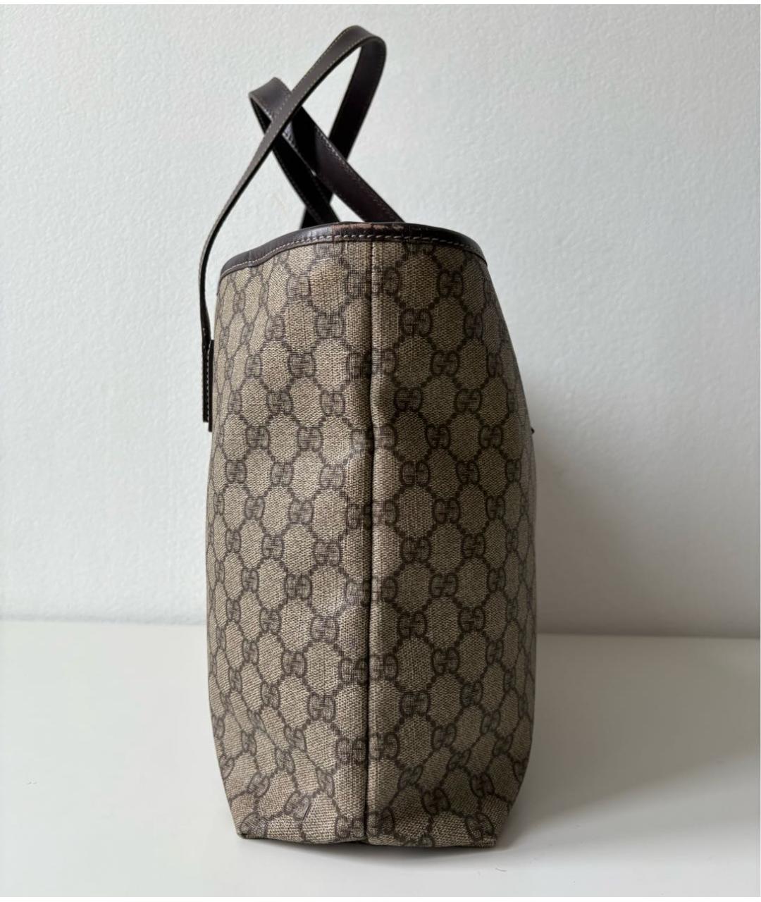 GUCCI Бежевая сумка тоут из канвы, фото 5