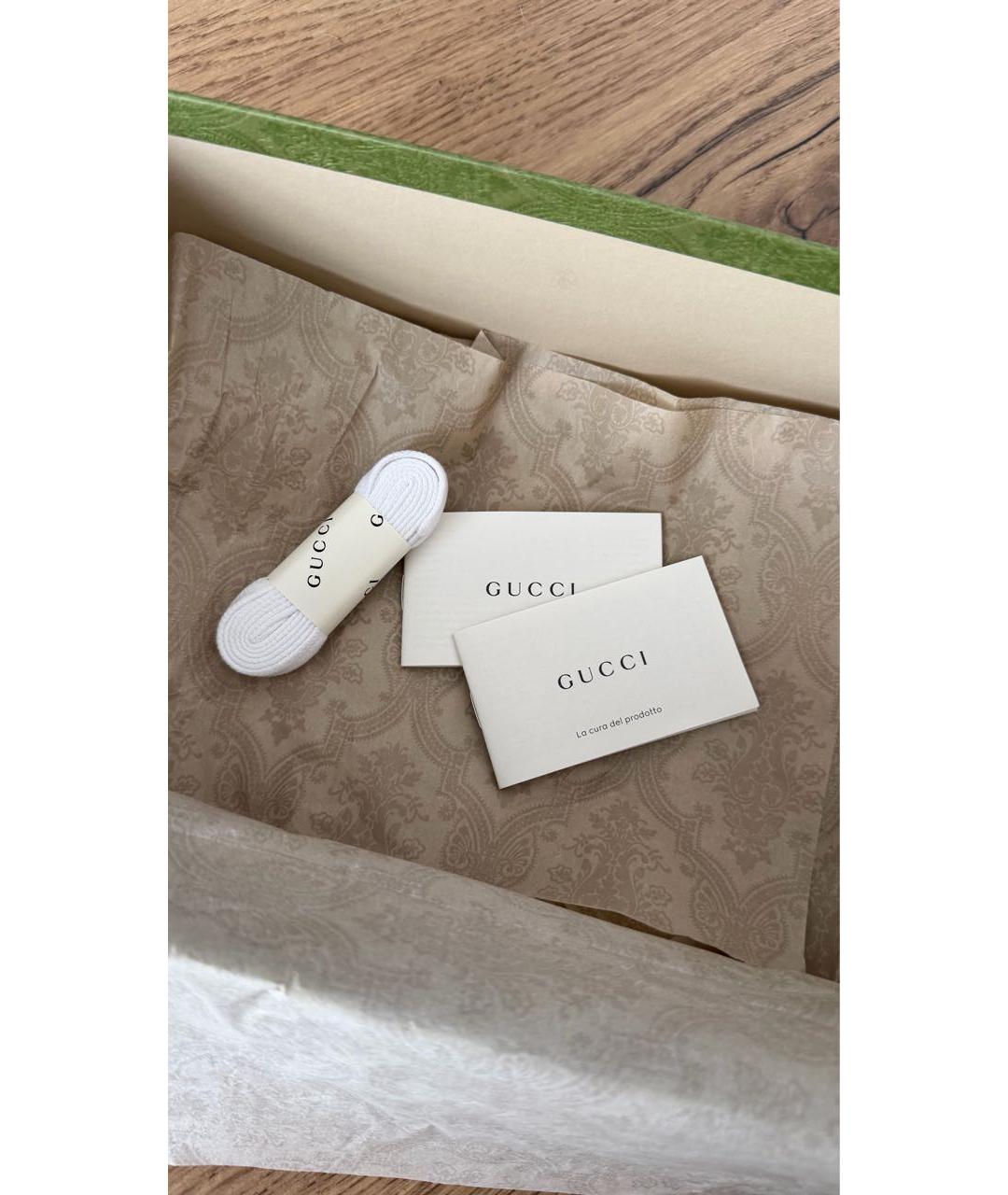 GUCCI Коричневые кожаные кеды, фото 5