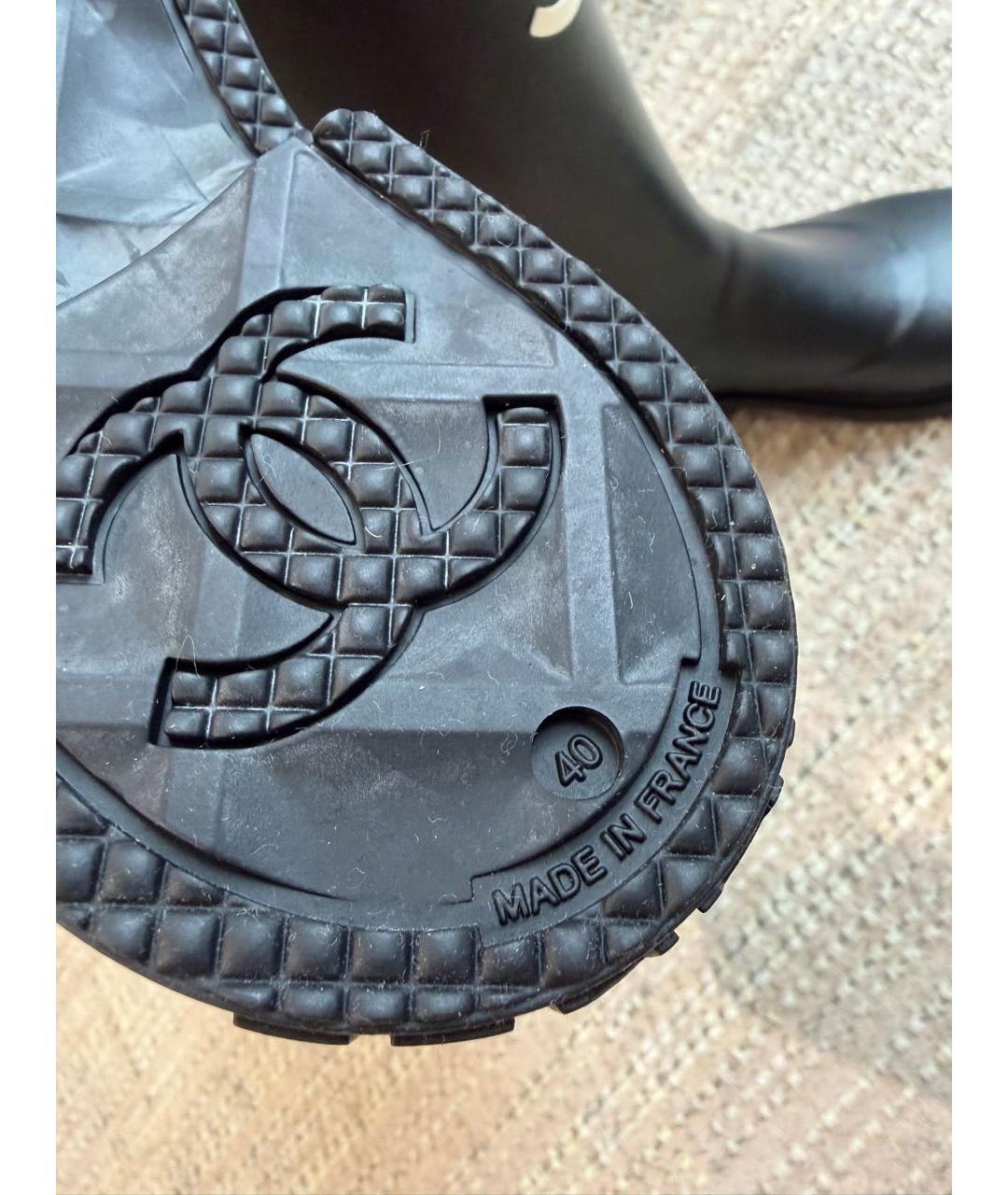 CHANEL Черные нубуковые сапоги, фото 4