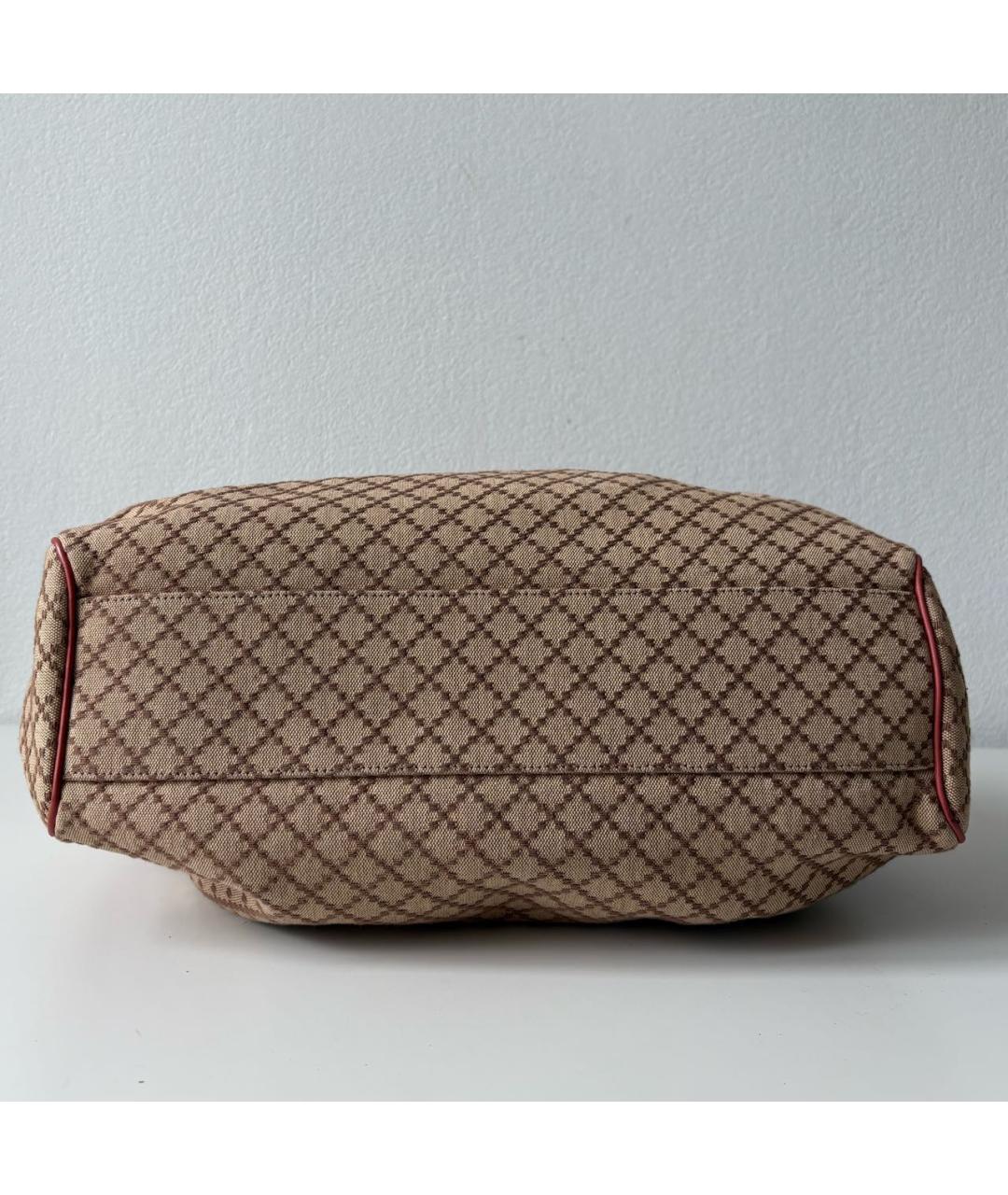 GUCCI Коралловая сумка тоут из канвы, фото 5