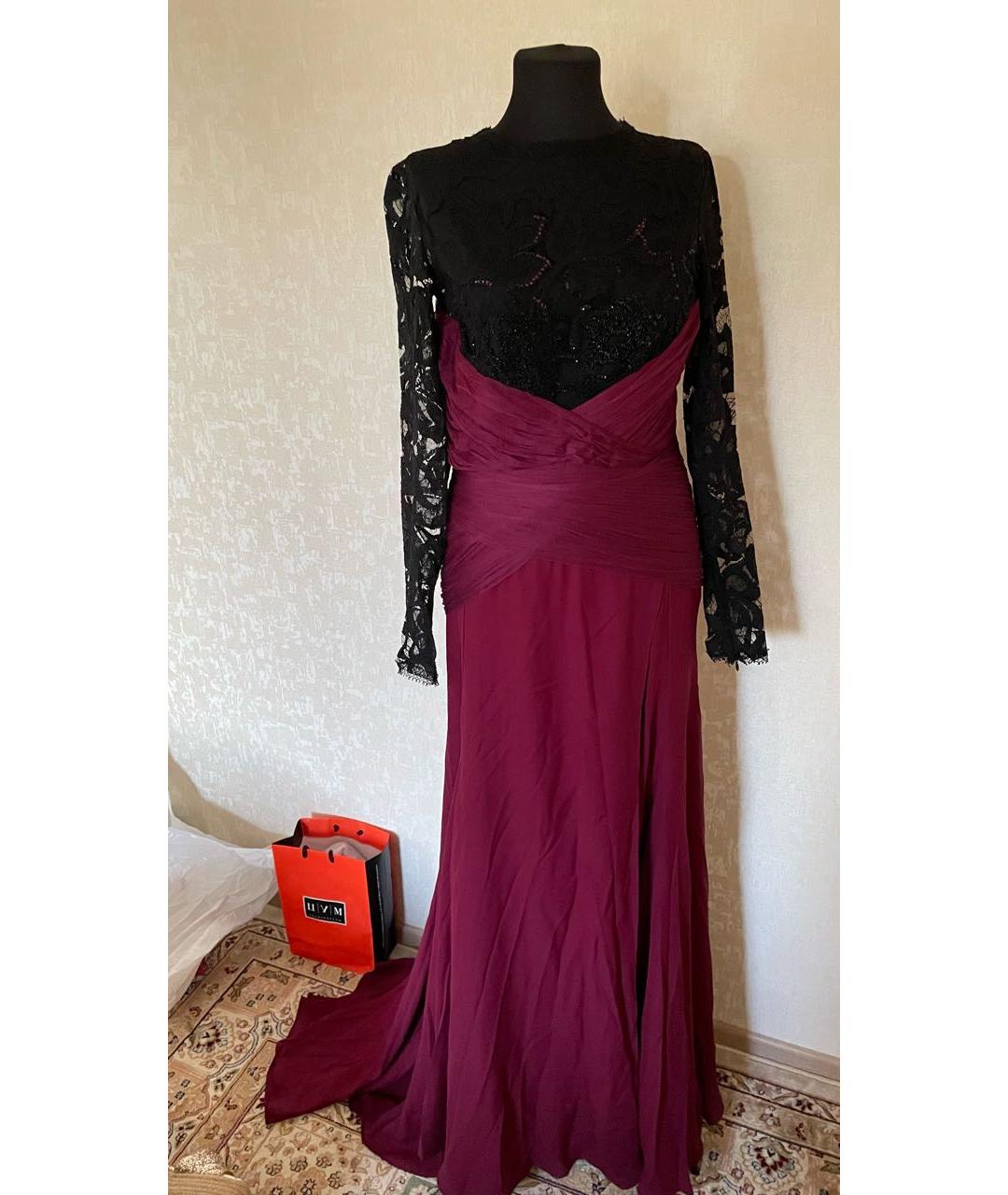 ZUHAIR MURAD Бордовое шелковое вечернее платье, фото 9