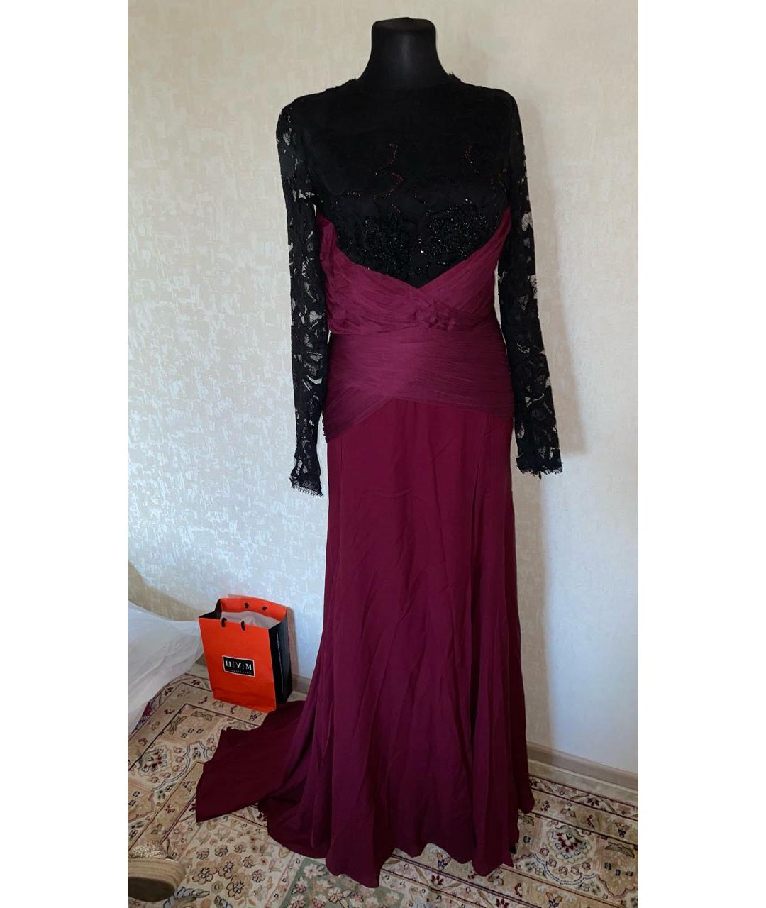 ZUHAIR MURAD Бордовое шелковое вечернее платье, фото 8