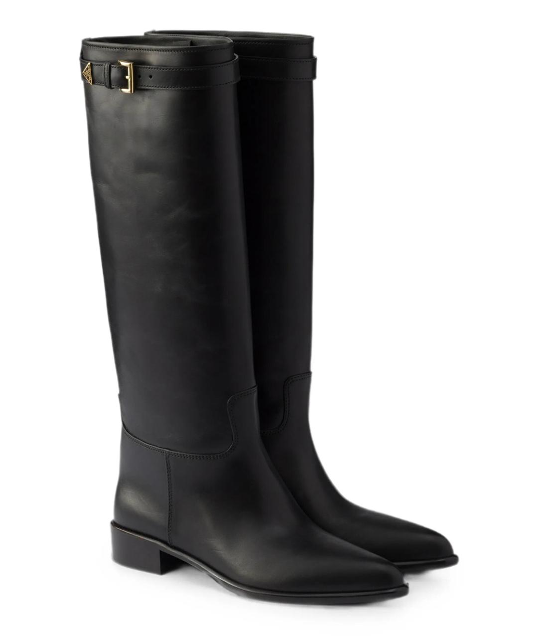 PRADA Черные кожаные сапоги, фото 6