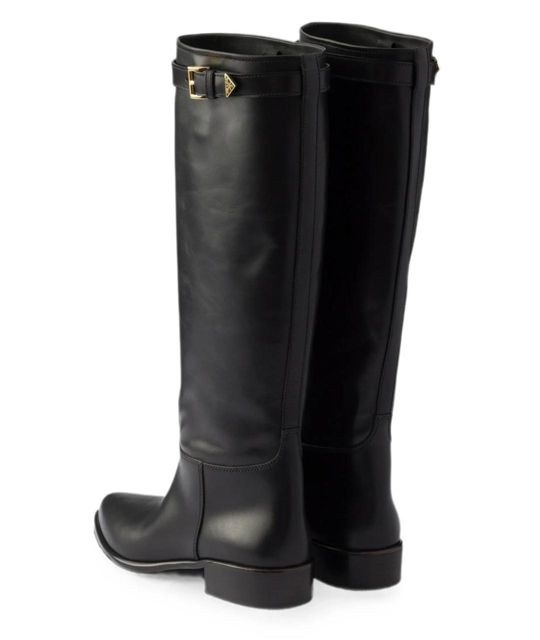 PRADA Черные кожаные сапоги, фото 2