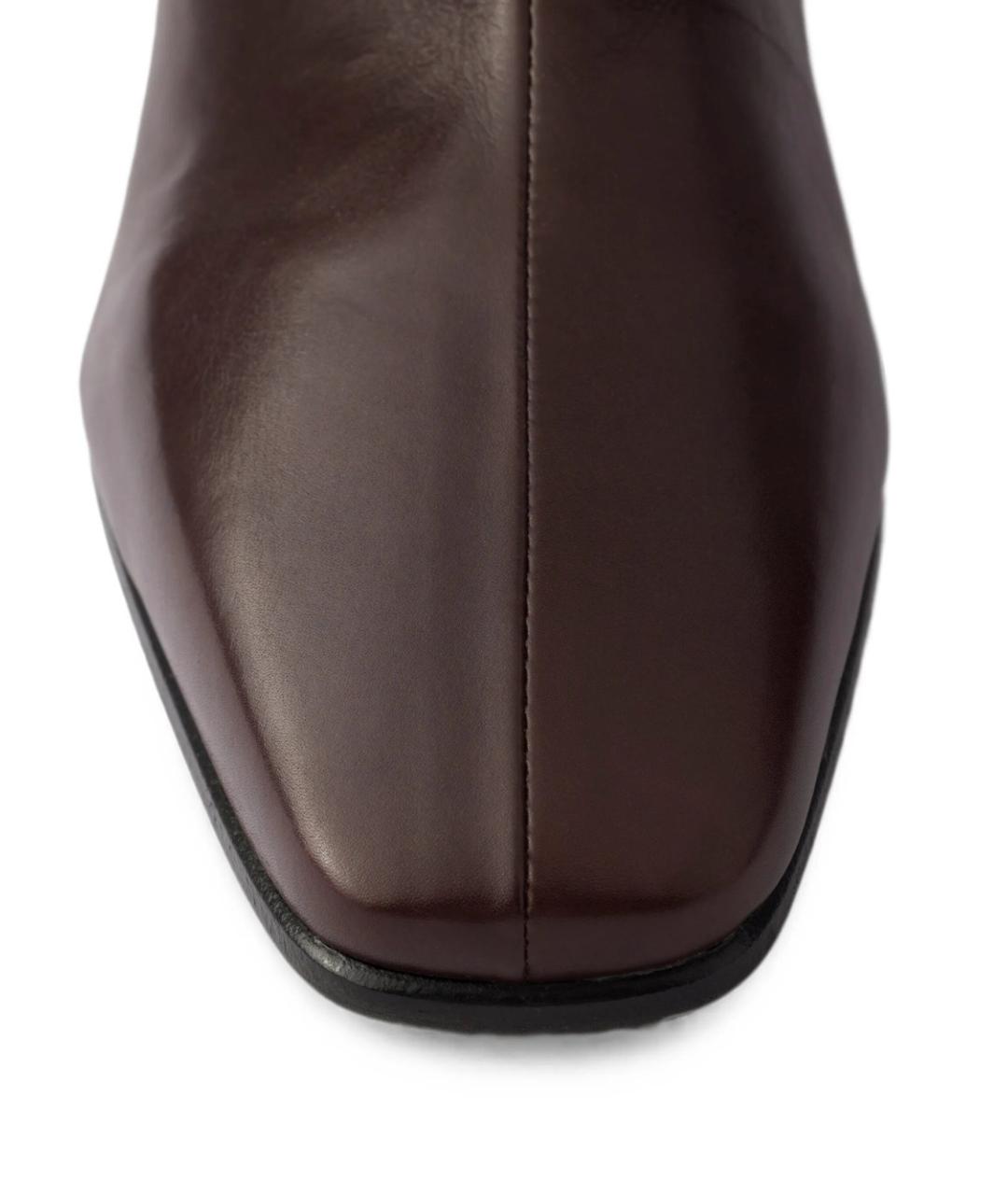 PRADA Коричневые кожаные ботильоны, фото 3
