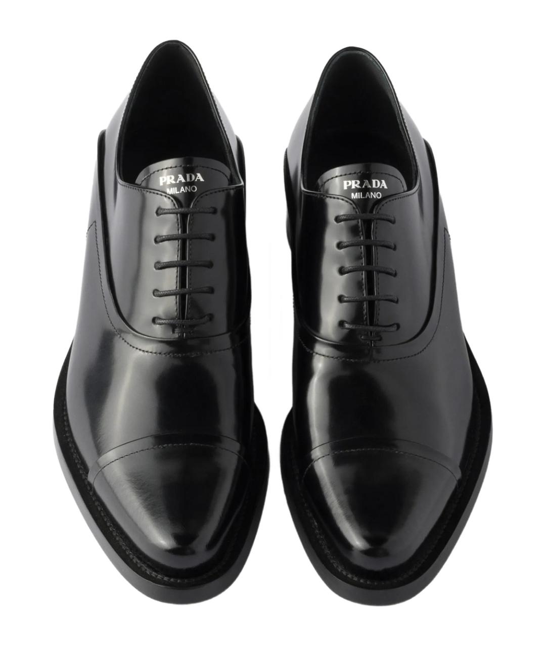 PRADA Черные кожаные ботинки, фото 5
