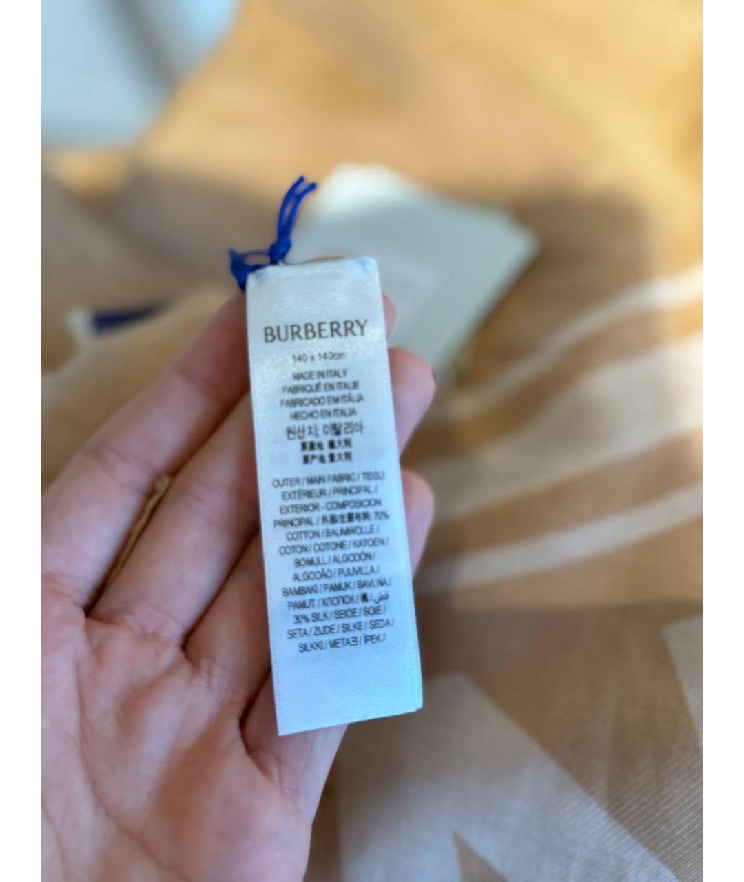 BURBERRY Коричневый шерстяной шарф, фото 3