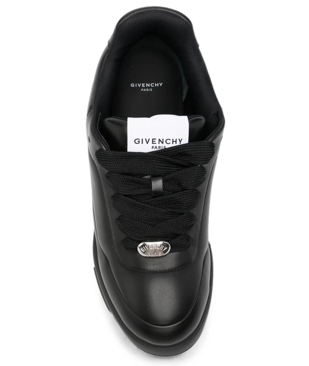 GIVENCHY Черные кожаные низкие кроссовки / кеды, фото 2