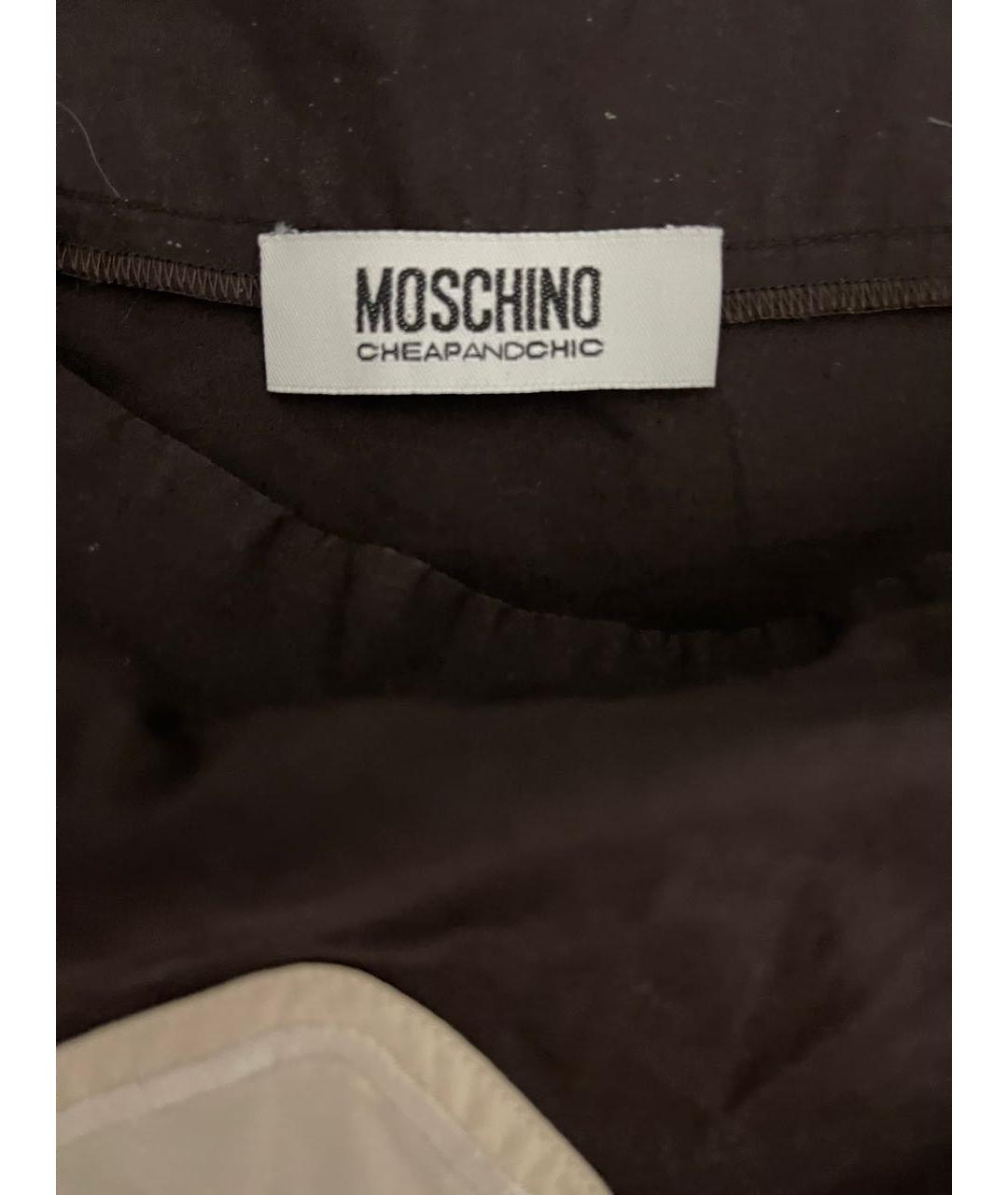 MOSCHINO Коричневая хлопковая юбка мини, фото 3