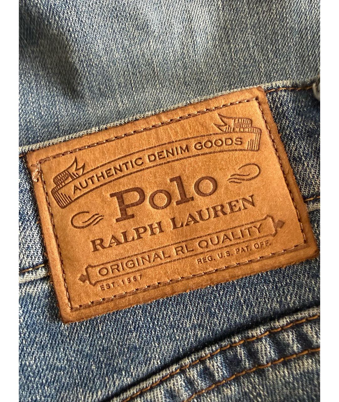 POLO RALPH LAUREN Синие хлопковые прямые джинсы, фото 6