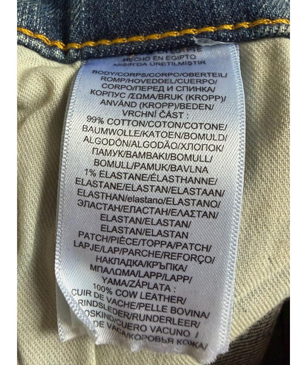 POLO RALPH LAUREN Синие хлопковые прямые джинсы, фото 8