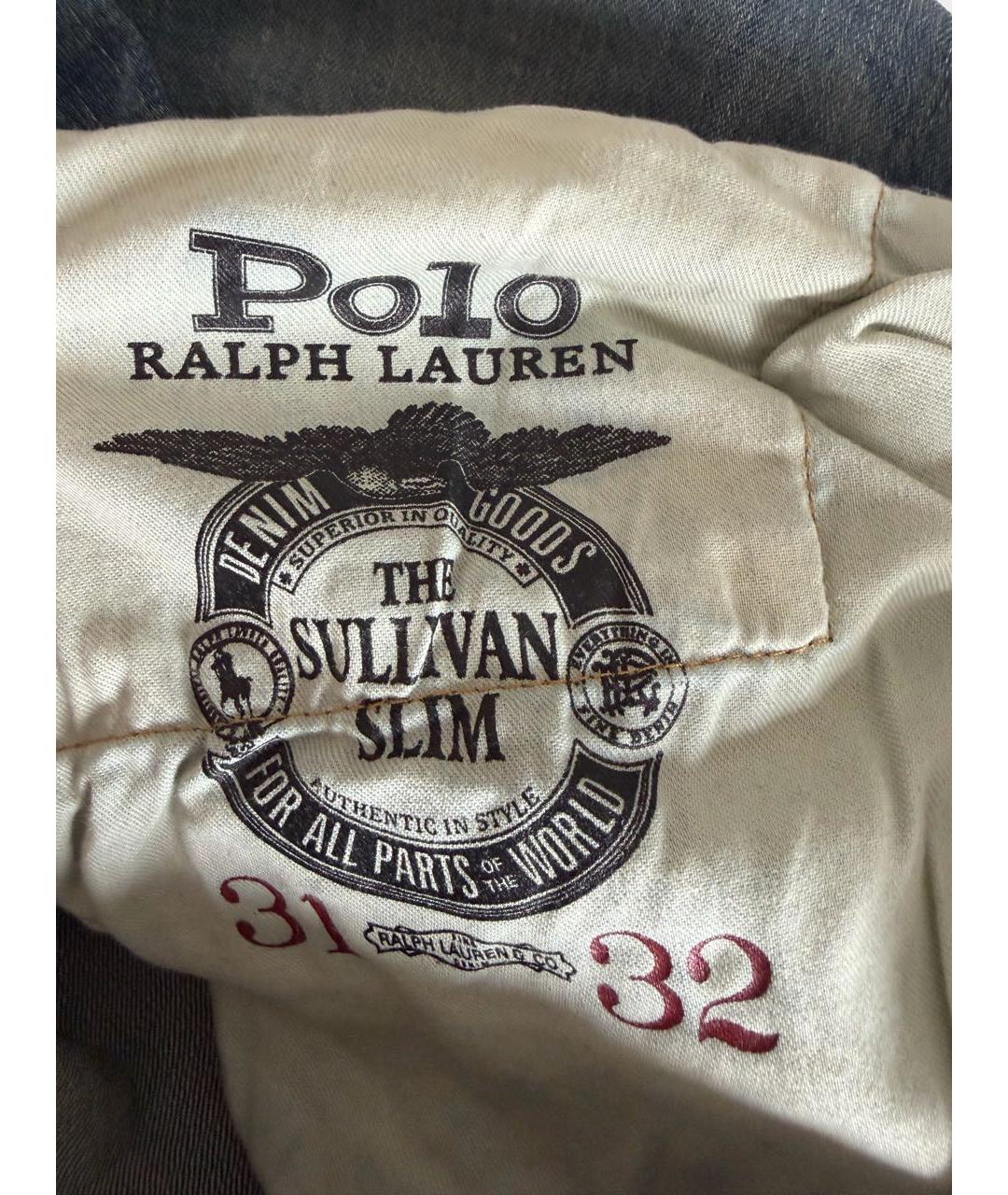 POLO RALPH LAUREN Синие хлопковые прямые джинсы, фото 7