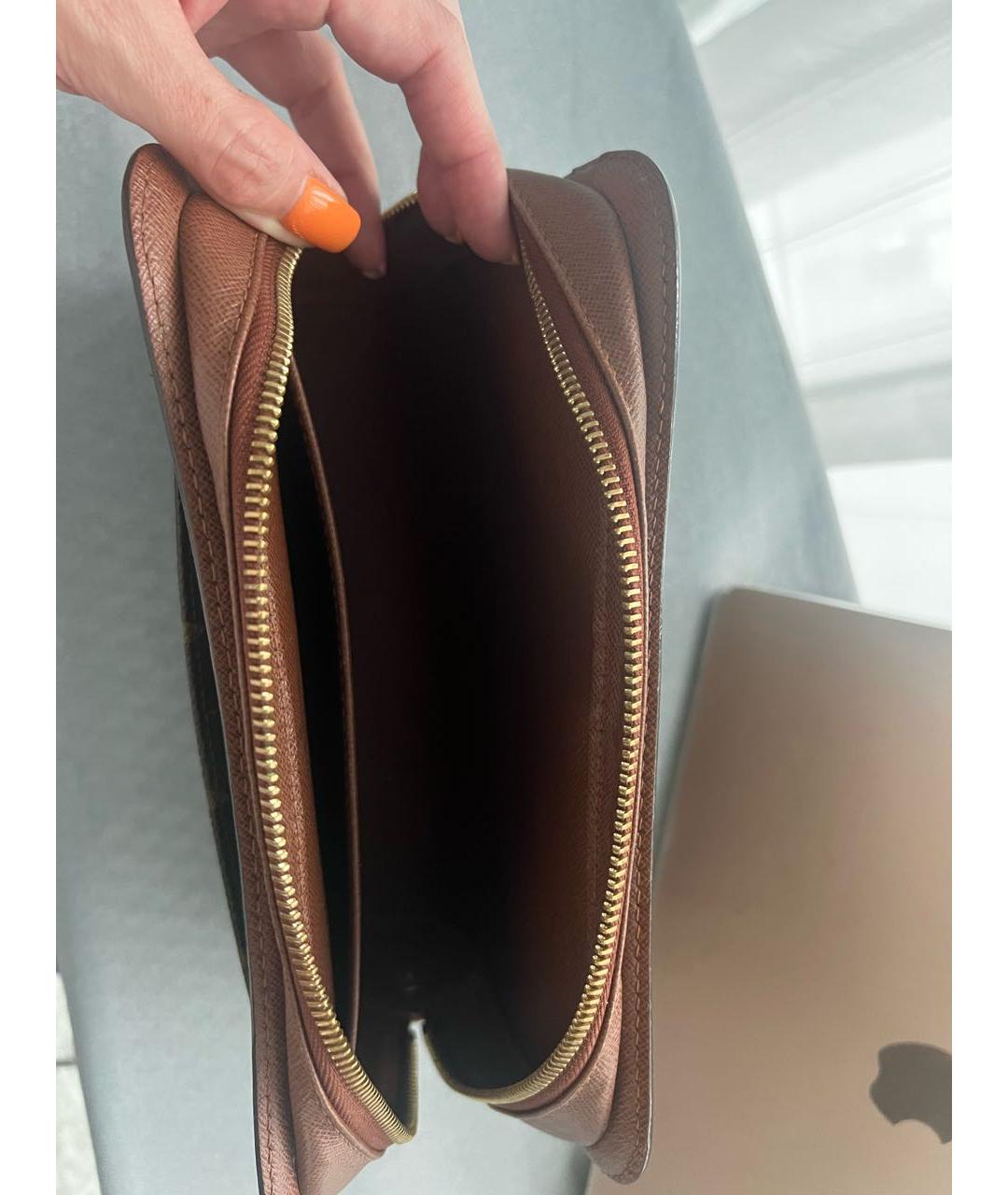 LOUIS VUITTON Коричневая барсетка из канвы, фото 4