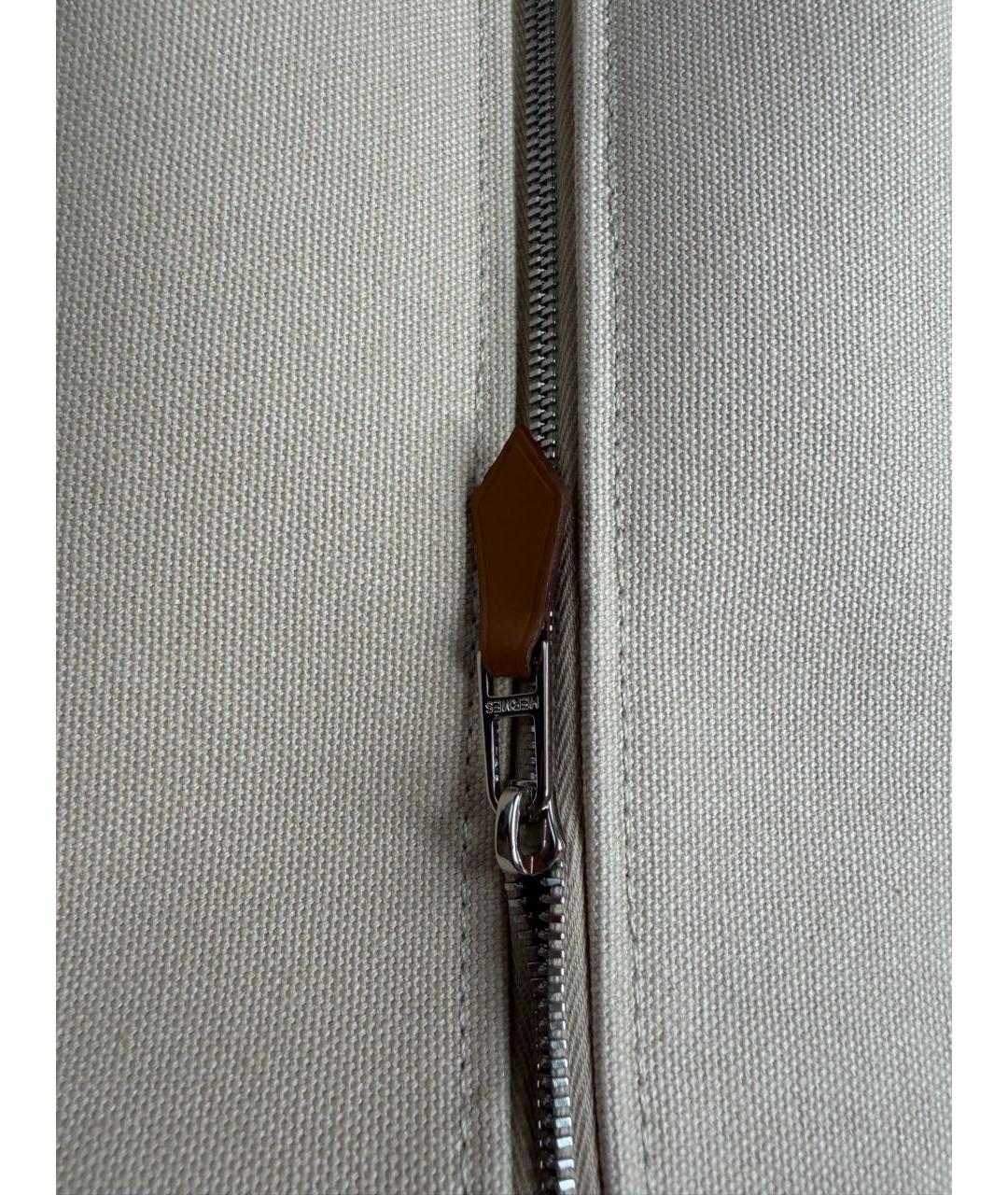 HERMES Бежевая тканевая косметичка, фото 6