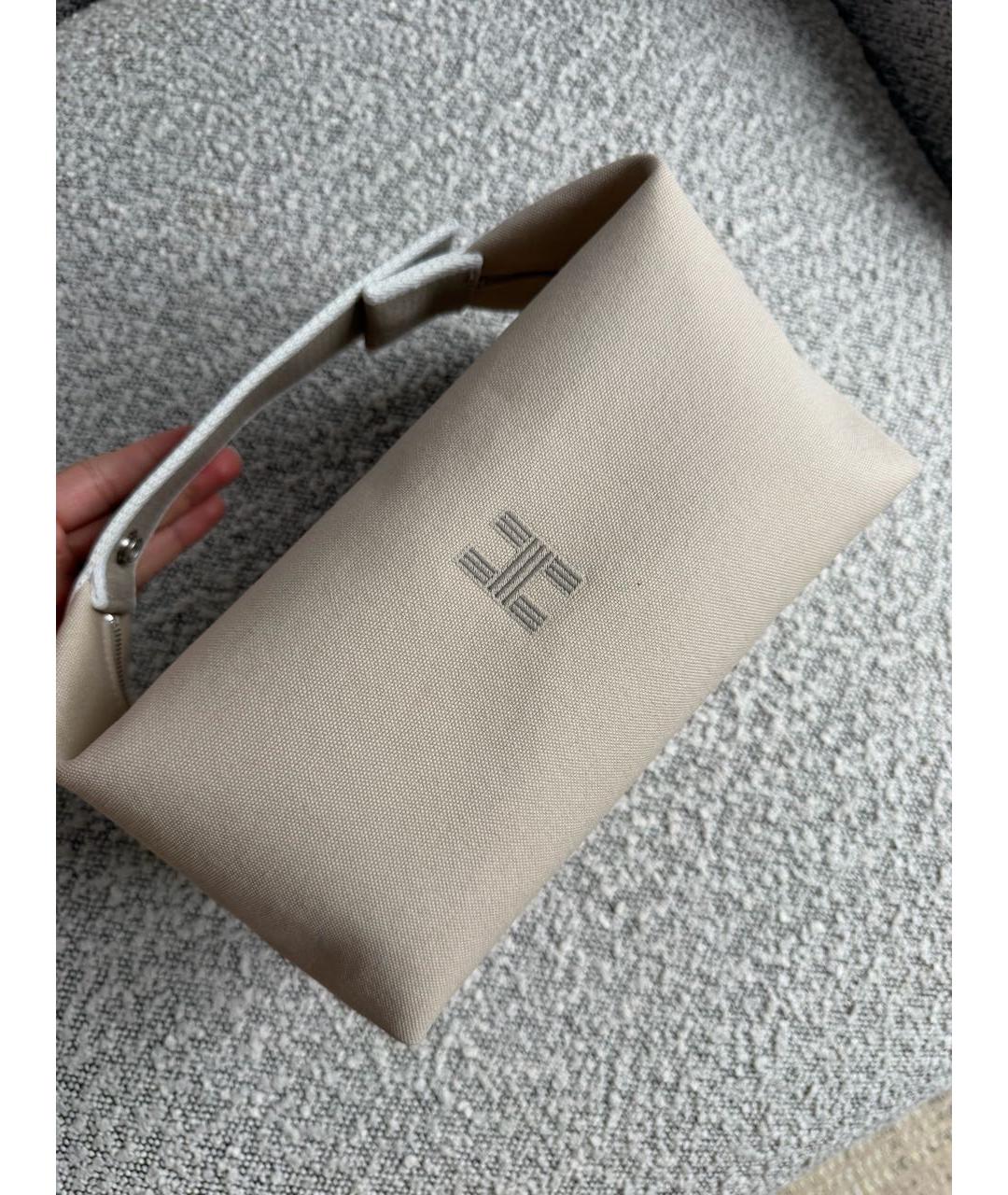 HERMES Бежевая тканевая косметичка, фото 2