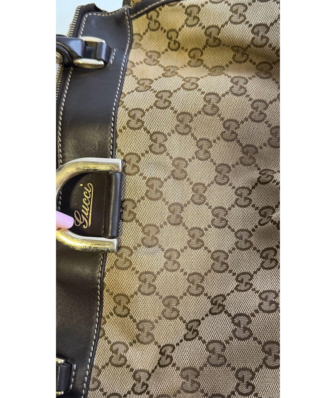 GUCCI Бежевая тканевая сумка тоут, фото 7