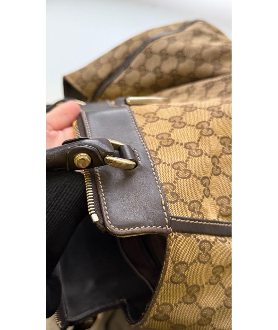 GUCCI Бежевая тканевая сумка тоут, фото 5