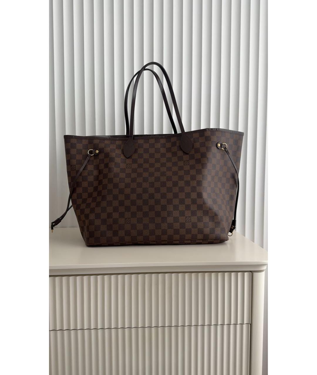 LOUIS VUITTON Коричневая сумка тоут из канвы, фото 3