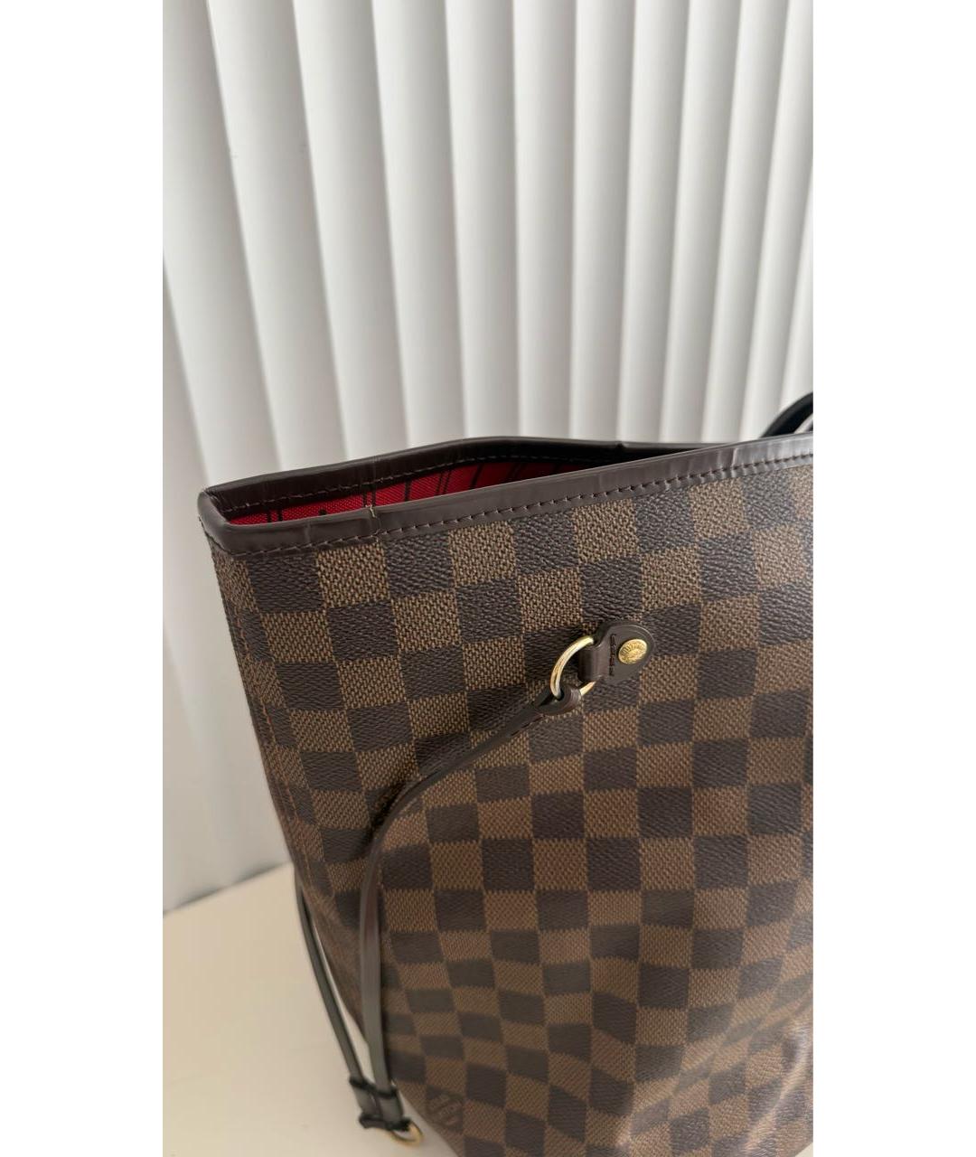 LOUIS VUITTON Коричневая сумка тоут из канвы, фото 8